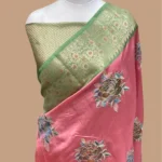 PURE MANGO SILK HANDLOOM BANARASI CHIKANKARI SAREE
