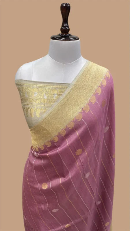 HANDWOVEN TUSSAR SILK BANARASI KADHUA SAREE