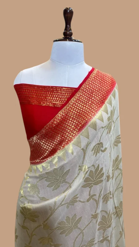 HANDWOVEN MASHRU SILK BANARASI SAREE