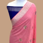HANDWOVEN TUSSAR GEORGETTE SILK BANARASI SAREE