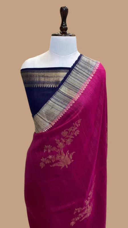 HANDWOVEN TUSSAR SILK BANARASI SAREE