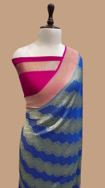 Banarasi  KHADDI GEORGETTE HANDLOOM BANARASI SAREE