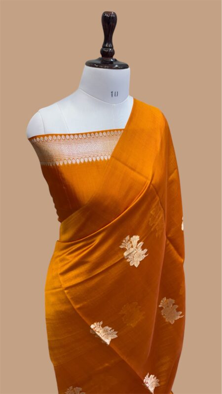 Pure mango silk handloom banarasi saree