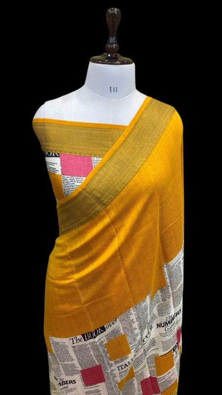 Newyork times pure italiyan moonga silk handloom banarasi saree