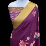Pure moonga tussar silk handloom banarasi saree