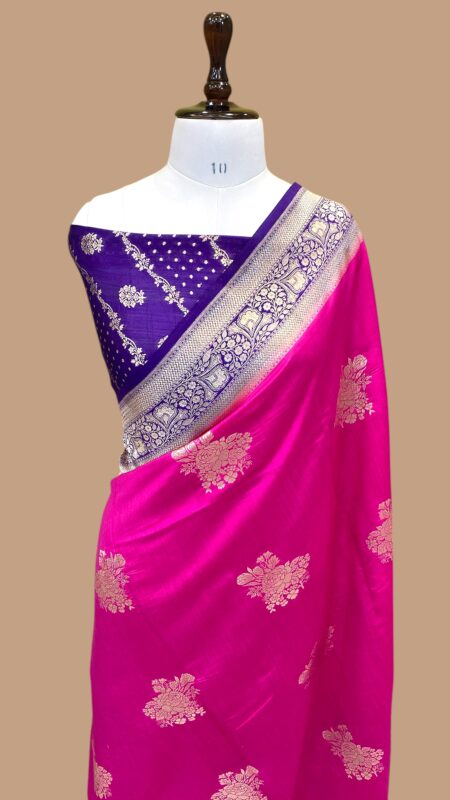 Pure chinya silk handloom banarasi saree