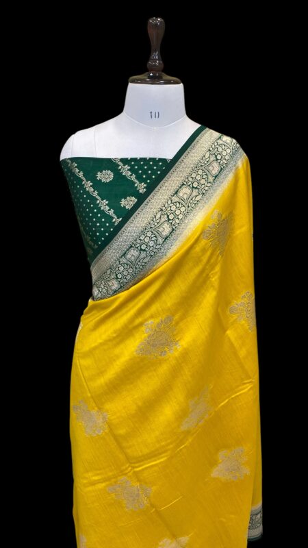 Pure chinya silk handloom banarasi saree