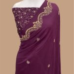 Pure moonga silk handloom banarasi chikankari sraee