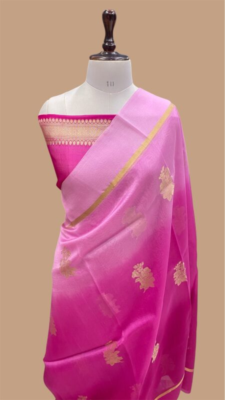 Pure kora silk handloom banarasi saree