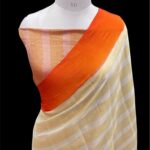 Pure khaddi georgette tissue silk strip banarasi saree