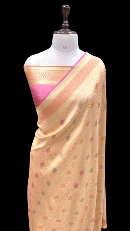 Pure kataan silk handloom handpainted banarasi saree