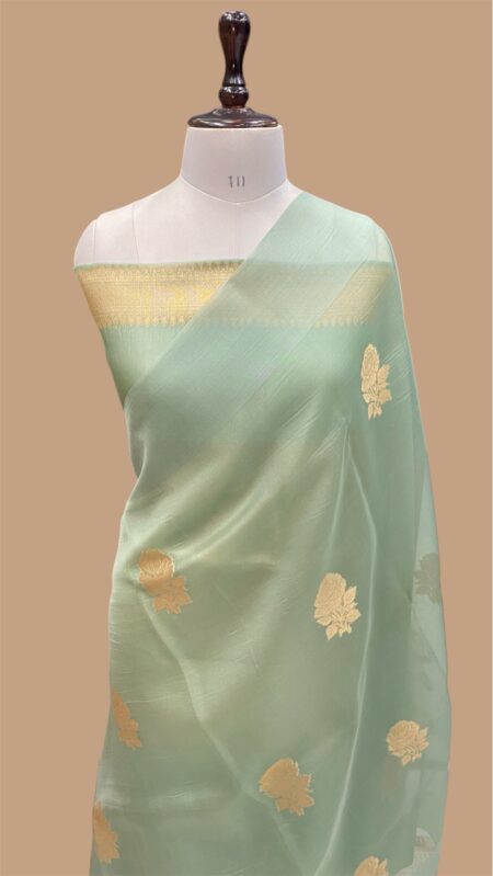 Pure kora silk handloom banarasi saree