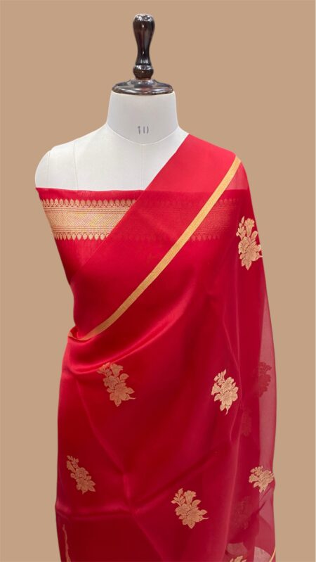 Pure kora silk handloom banarasi saree