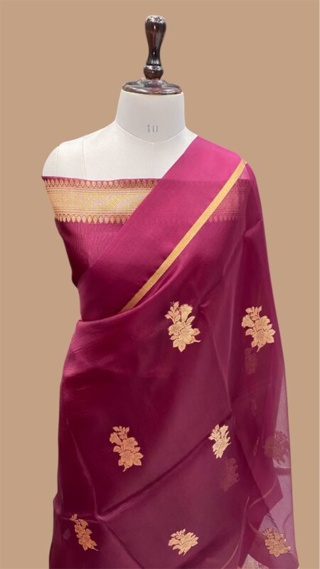 Pure kora silk handloom banarasi saree