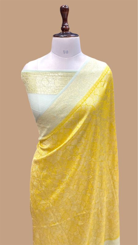 Pure khaddi georgette handloom banarasi saree