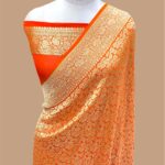 Pure khaddi georgette handloom banarasi saree