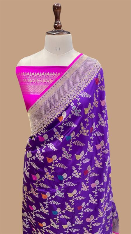 Pure kataan silk handloom banarasi jangla kadhua saree