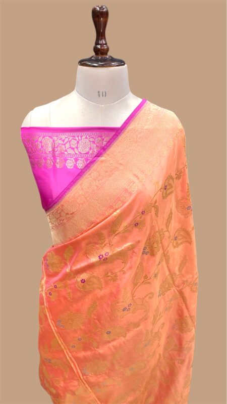 Pure kataan silk handloom kadhua banarasi jangla saree