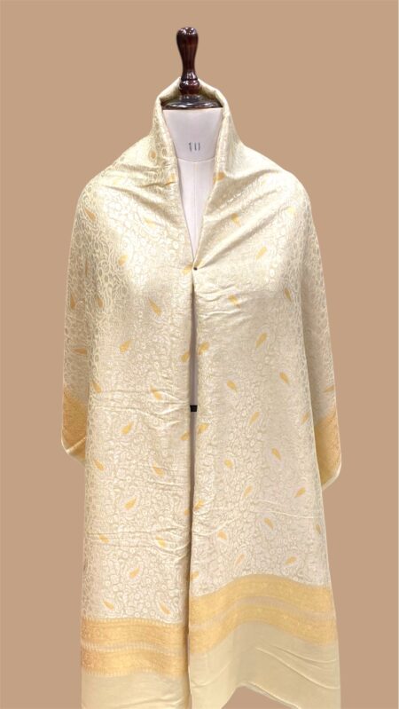 Pure moonga silk handloom silver gold banarasi dupatta