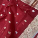Pure kora handloom banarasi kadhua silver gold booti saree