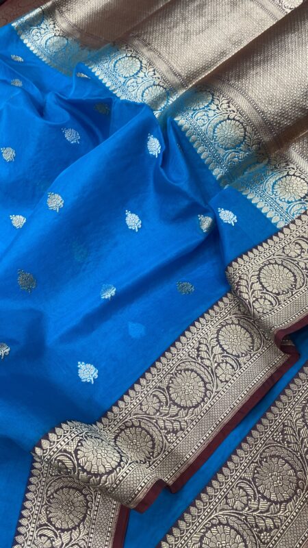 Pure kora handloom banarasi kadhua saree