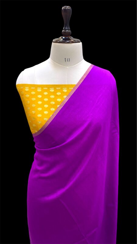 Pure moonga silk handpainted handwoven banarasi saree