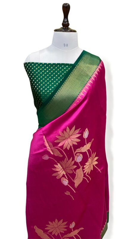Pure mango silk handloom banarasi saree
